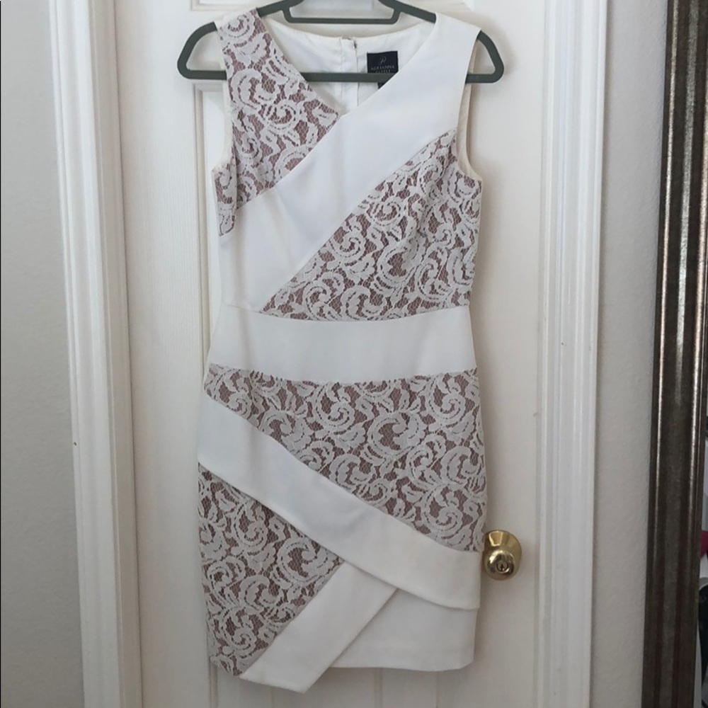 Adrianna Papell- White lace Dress